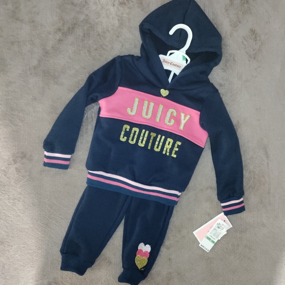 🆕Juicy Couture | 2 Pc Baby Girls Hoodie SweatSuit Size 18 Months